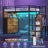 Twin Size Metal Loft Bed With Stairs, 8 Storage Drawers, Led Loft Bed With Storage Stairs-1116306237