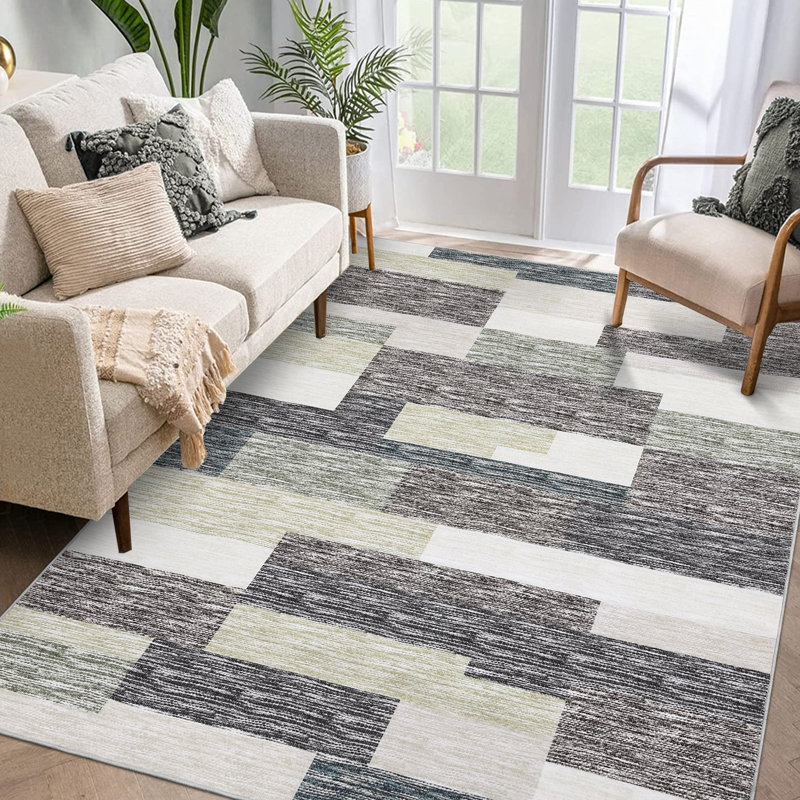 Area Rugs Washable Rug Non Slip Rug Modern Floral Carpet Rugs for Living Room Bedroom Dining Room Office, Rectangle 10' x 13'