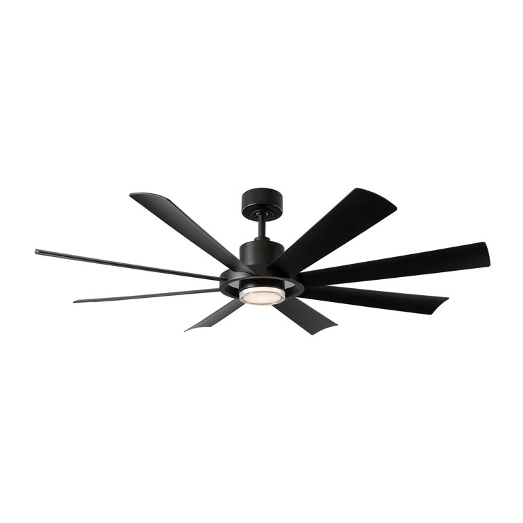 Aura 8 - Blade Indoor/Outdoor Smart Ceiling Fan with Adjustable CCT 2700K-3000K-4000K-5000K LED Light Kit and Remote Control Included, Works With Alexa and iOS or Android App