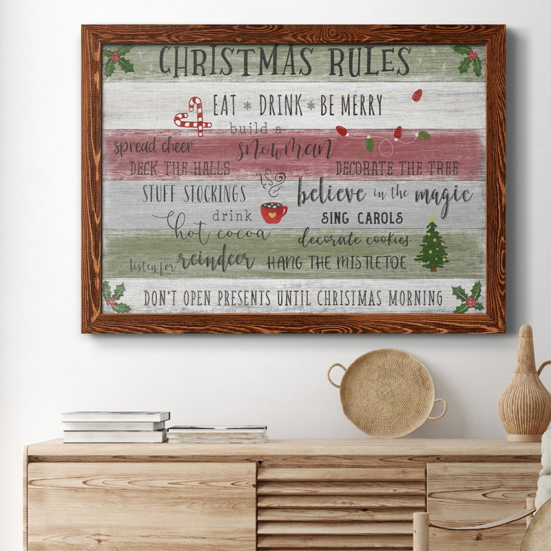 " Christmas Rules ", Maple, 23" H x 32" W x 1" D