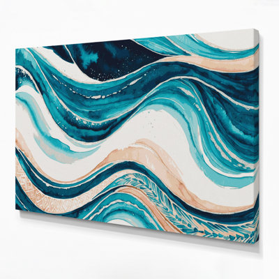 «Hawaiian Ocean Ripples», art mural sur toile beige