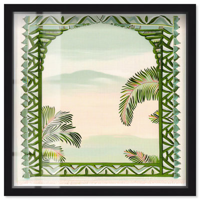 «Palm View Vista Shadowbox Print», art côtier moderne par Art Remedy