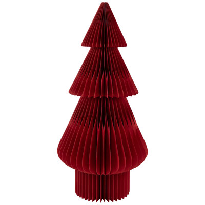 Arbre de Noël en papier pliable accordéon nid d'abeille - 3 pi - Crème