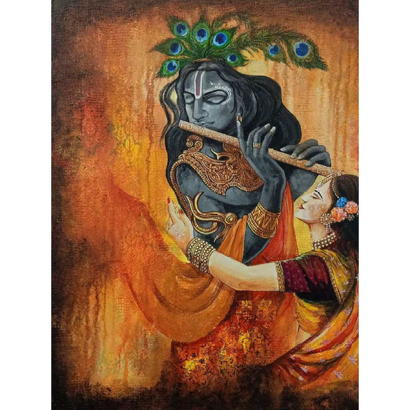 Krishna Deewani - dévot de Krishna | Acrylique sur toile tendue | Par Survo P Basu