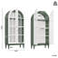 Arched Display Cabinet – 165cm, Fluted Glass Doors, 3 Tiers, Dark Green or Walnut-135778003