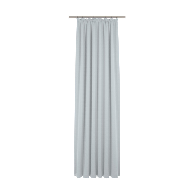Salley Pinch Pleat semi transparent Single Curtain, 145cm Width x 255cm Drop, Light blue
