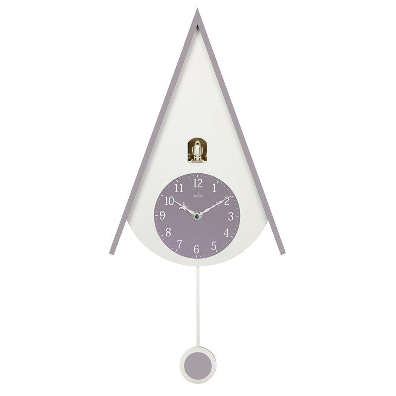 Acctim Lulea Cuckoo Clock Wooden Modern Contemporary Quartz Mauve Blush