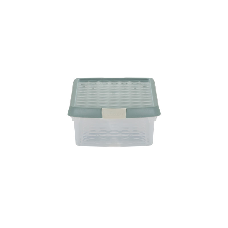Wham Clip Rectangular Plastic Storage Boxes with Secure Clip Lock Lids Clear/Green Milieu/Stone, 7 Liters, Green