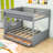 Dalvey Kids Full Over Full 3 Drawers Convertible Futon Bunk Bed with Storage Staircase-860547409