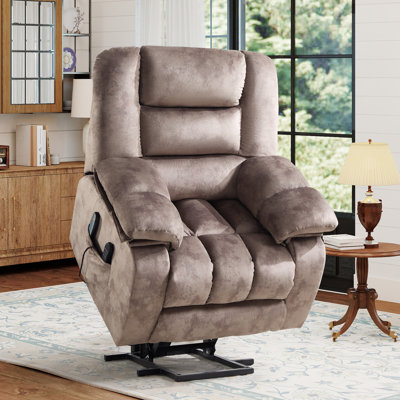 37.8" Wide Comfort Ergonomic Power Lift Recliner Chair with Heated Massage & Adjustable Headrest & Arm Storage