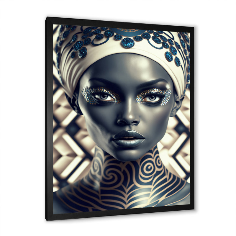 «Beautiful Contemporary Contemporary African Retro I», reproduction sur toile, H 20 po x l 12 po x P 1 po, Cadre photo noir