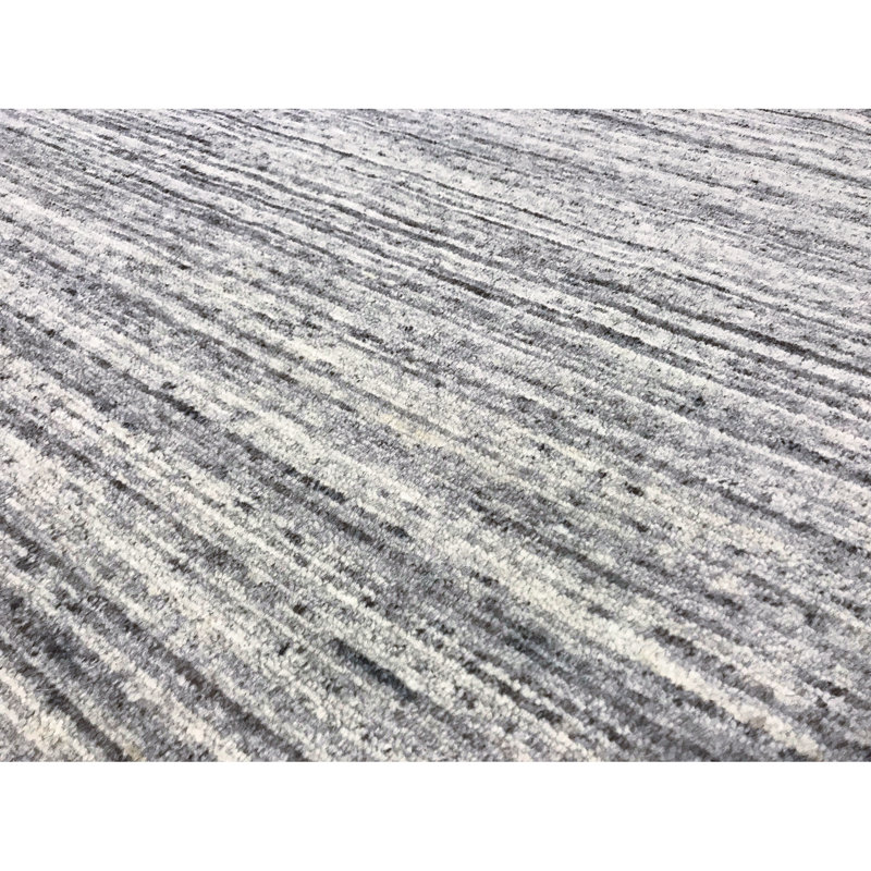 Wool Abstract Area Rug in Gray