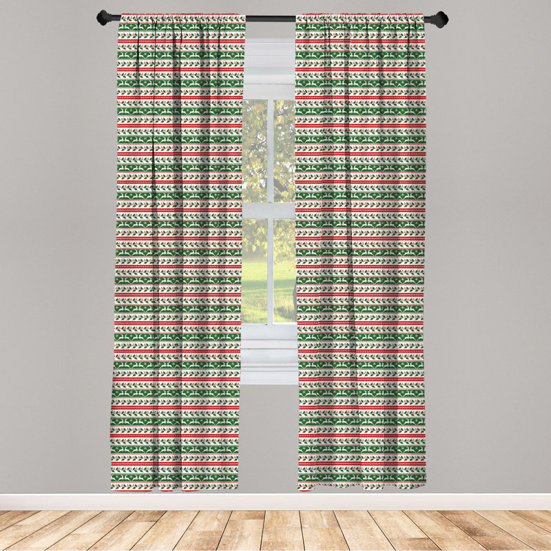 Jumping Reindeers Semi-Sheer Rod Pocket Sliding Panel, 28" x 95"