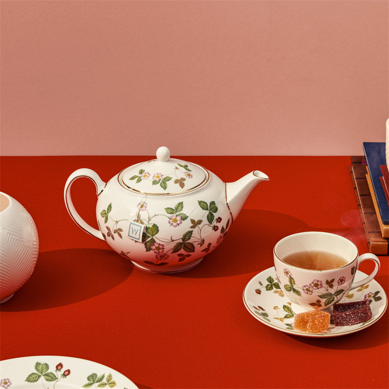 Wild Strawberry China Teapot