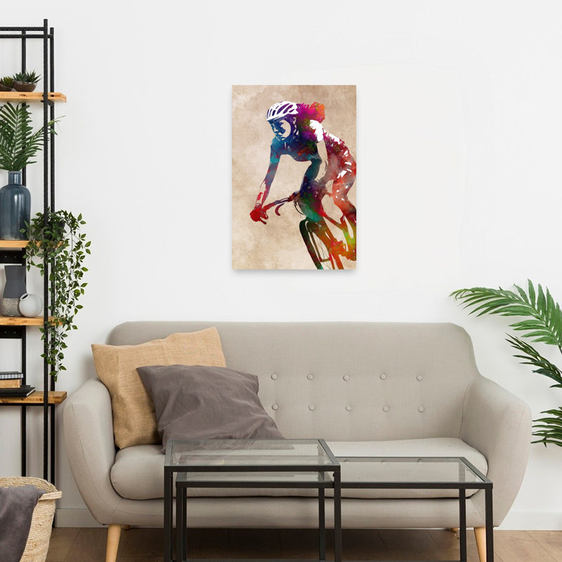 «Vibrant Cycling Spirit», art mural contemporain, H 24 po x l 16 po