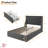Full/Queen Bed Frame with 4 Storage Drawers and Wing Back Headboard No Spring Box Charging Station-1562900230
