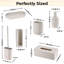Ensemble d'accessoires de salle de bain 6 pièces beige-121430777