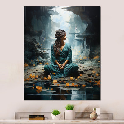 " Hinduism Yogis Tranquil Cave Teal "