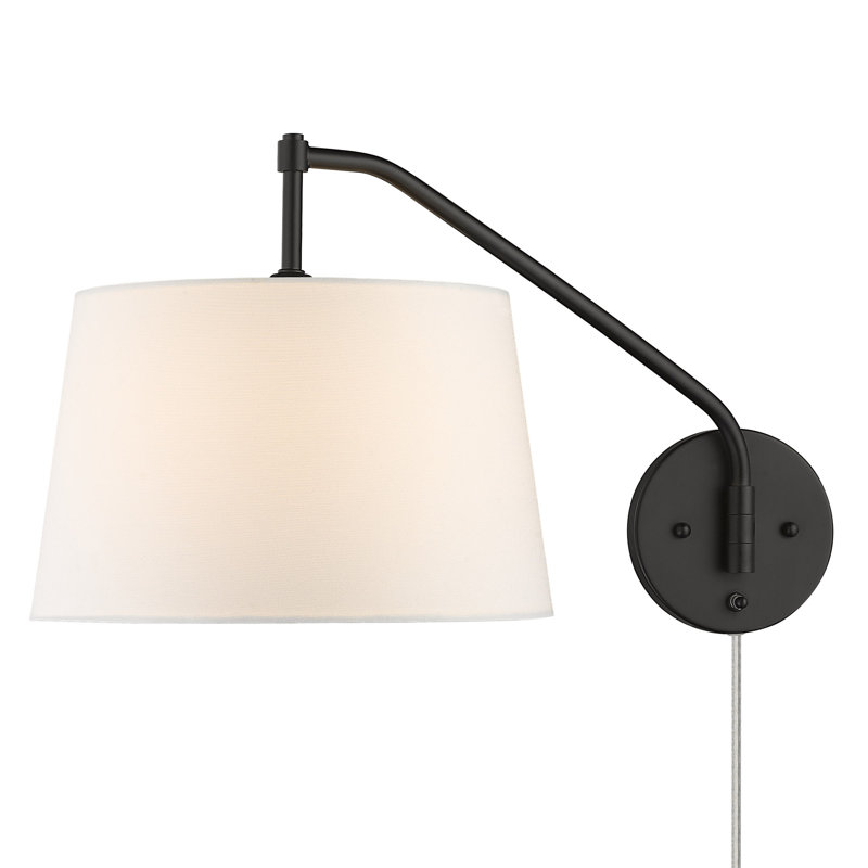 Swanage Steel Swing Arm Sconce, Modern White, Matte Black