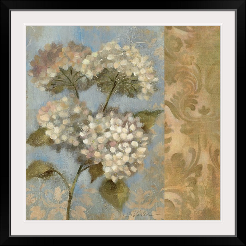«Hydrangea on Soft Blue» par Aniessa, reproduction d'art, H 35 po x l 35 po x P 1,5 po, Toile