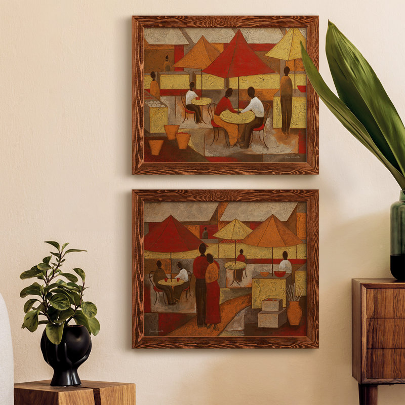 «Lasting Memory I», ensemble de 2 peintures sur toile encadrées, Cadre en érable, H 31,5 po x l 47 po x P 1,5 po