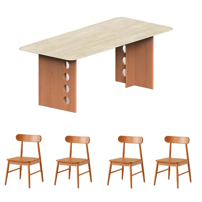 Family restaurant simple style dining table, 29.33"H x 62.99"L x 33.46"W