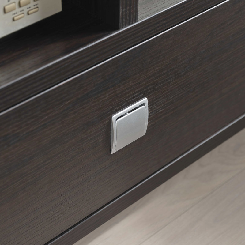 Tv Stand With Metal Square Handle, Curved Legs, Divided Shelf, Fits 60 - 69 Inch Television Screens One Drawer,