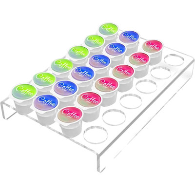 Organisateur de tiroir transparent en acrylique, pouvant contenir 24 dosettes de café pour le comptoir de la cuisine ou le rangement de l'armoire, plateau porte-dosettes peu encombrant