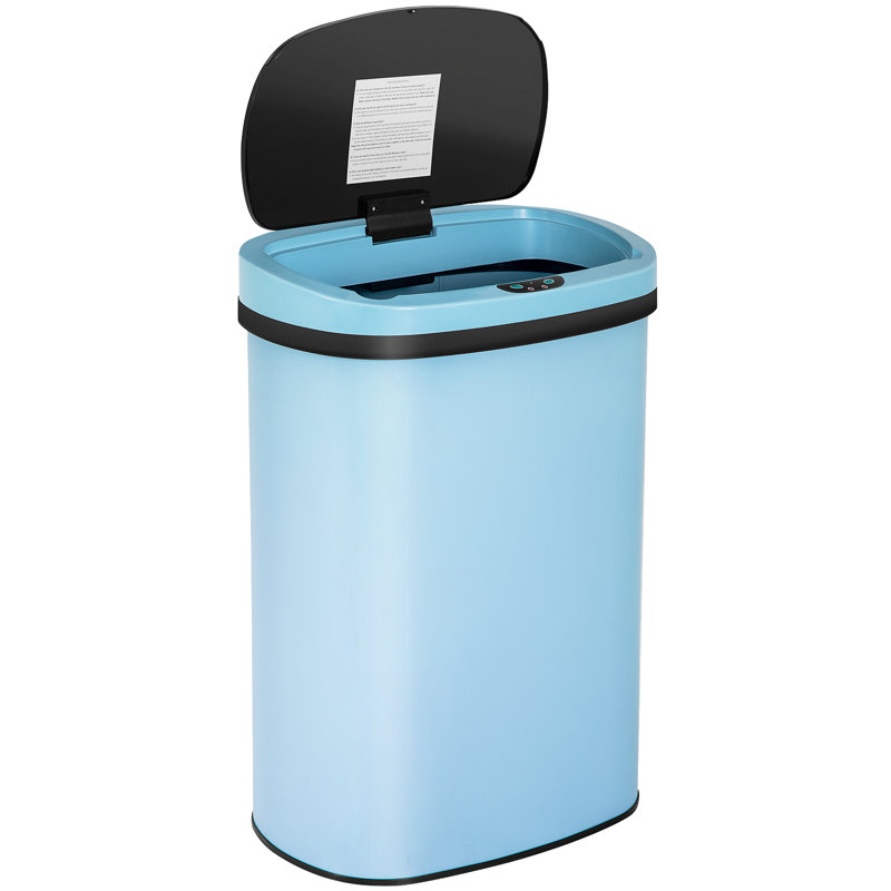 Poubelle à capteur de mouvement 13 gallons, Bleu clair