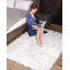 Tapis blanc à poils longs Haja Fluffy-55218867