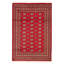Tapis unique en laine noué à la main Bokhara rouge de 5 pi 7 po x 8 pi 3 po Peshawar