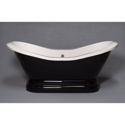 Baignoire à piédestal double en acrylique noir et blanc The Echo
