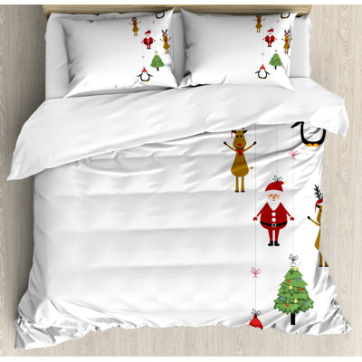 Ambesonne Christmas Duvet Cover Set, Stripes, Calking, Multicolor -  nev_39768_calking