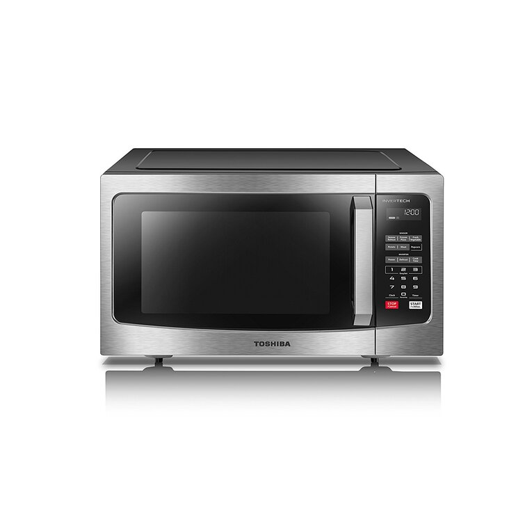 Toshiba 1.1-cu ft 1000-Watt Countertop Microwave (Stainless Steel) in the  Countertop Microwaves department at