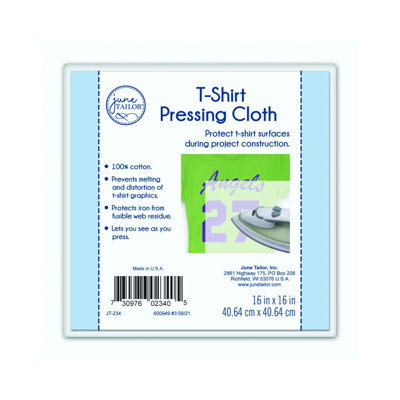 Tissu presseur en coton June Tailor pour t-shirts, projets de courtepointe et de couture, 16 po x 16 po, blanc