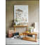 Table basse rectangulaire rustique avec rangement à 2 niveaux, en bois naturel, pieds balustres sculptés, idéale pour une décoration de style champêtre ou maison de campagne française.