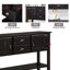 Élégante console en bois massif avec beaucoup de rangement pour le salon, la cuisine et la salle à manger-1686474607