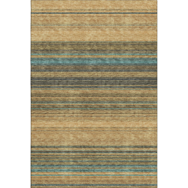 Premium Machine Washable Prisco Wheat Rug, Rectangle 2'6" x 3'10"