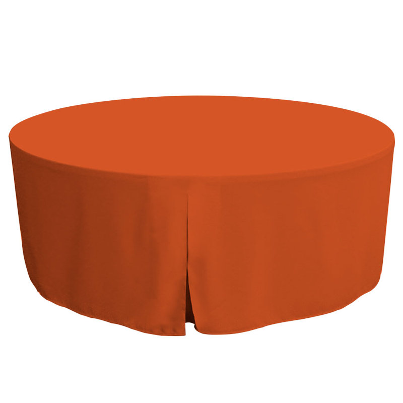 Tablevogue Round Table Cover, Orange, 72" L x 72" W