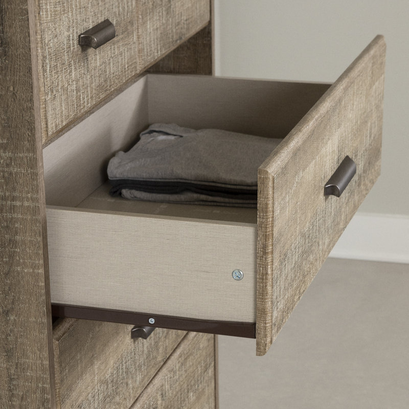 Versa 5 Drawer Chest, Weathered Oak