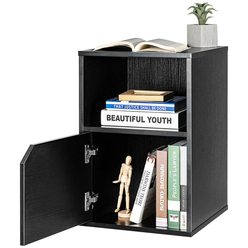 Birchie 40cm W Bedside Table, Black, Black