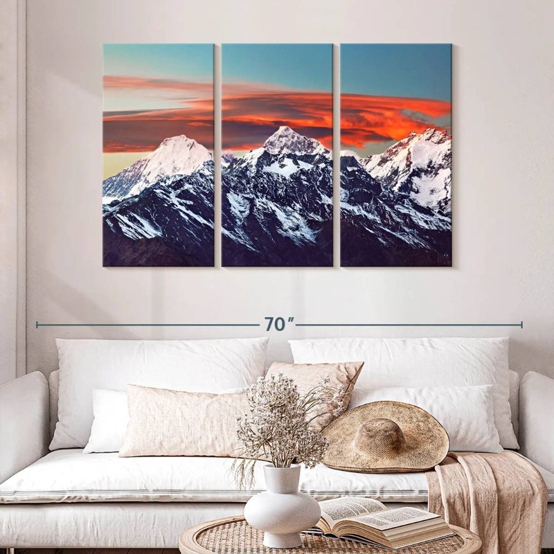 Coucher de soleil de l'Himalaya Alvord, H 32 po x l 50 po