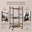 Chariot-bar roulant à 3 niveaux de 17,5 po avec porte-bouteilles et porte-verres-130096110-130096113