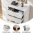 Fluted 5 Drawers Dresser For Bedroom, 45" Modern Tall Chest Of Drawers With Wood Grain, Farmhouse Wooden Vertical Dresser-1397343518