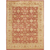 Wool Oriental Area Rug in Rust/Gold
