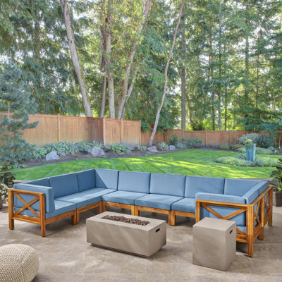 Stickland Outdoor 10 Piece Sectional Seating Group with Cushion by Beachcrest Home