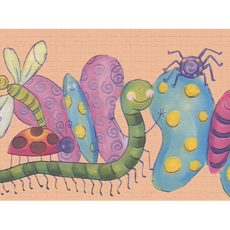 Bordure de papier peint à peindre L 15 pi x l 7 po Crisol Bees and Bugs