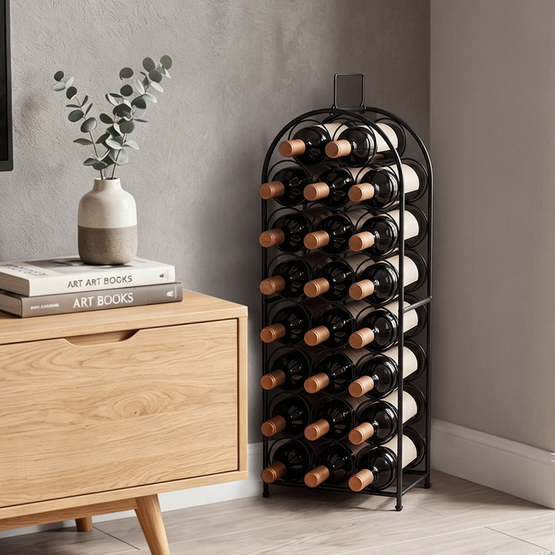Wine Rack 23 Bottles Freestanding Storage Organiser Stand Home Black