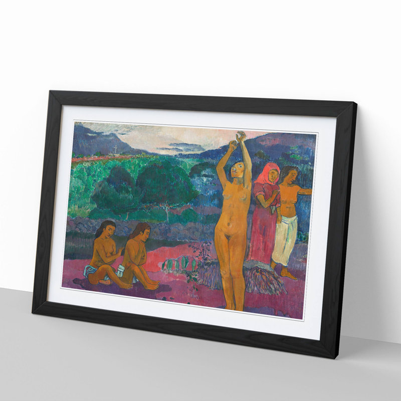 The Invocation by Paul Gauguin - Picture Frame Painting, 27cm H x 36cm W x 2cm D, Black