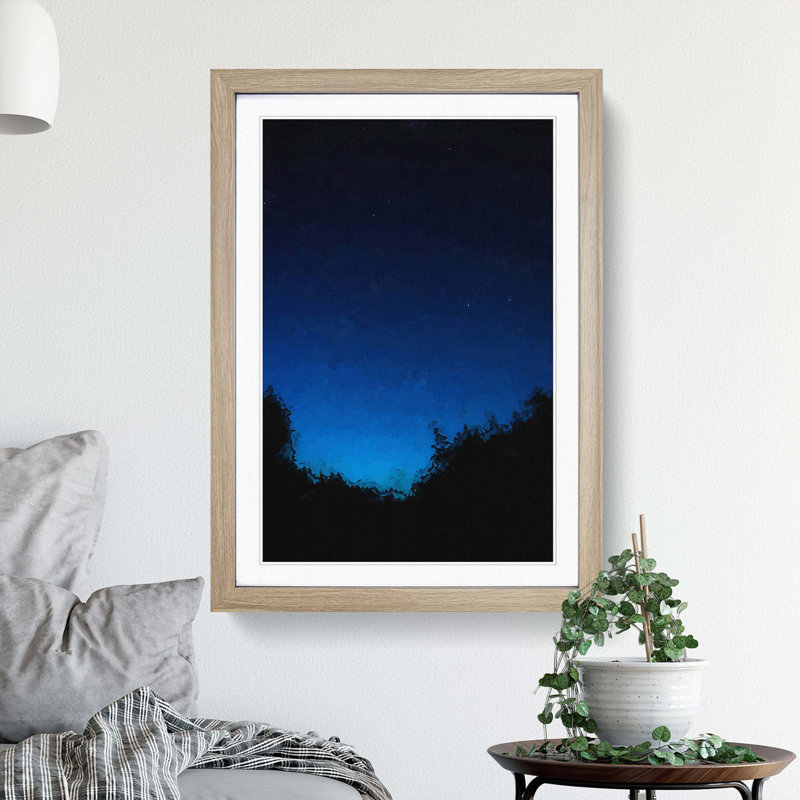 Forest Stars in Abstract - Picture Frame Graphic Art Print, 36cm H x 27cm W x 2cm D, Oak Framed